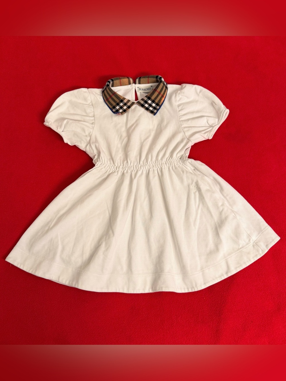 Burberry White Cotton Dress Kids Girl Size 3Y 98cm EUC